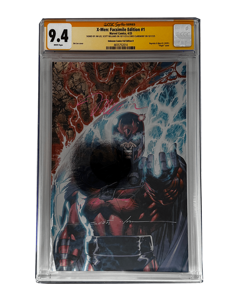 [TRIPLE SIGNED CGC YELLOW LABEL 4 PACK FOIL] X - Men 1991 1 Facsimile Jim Lee | Claremont | Williams Cover Var [Set 1] - DelsBricks Toys & CollectiblesComic BookDelsBricks Toys & CollectiblesUnknown Comic Books