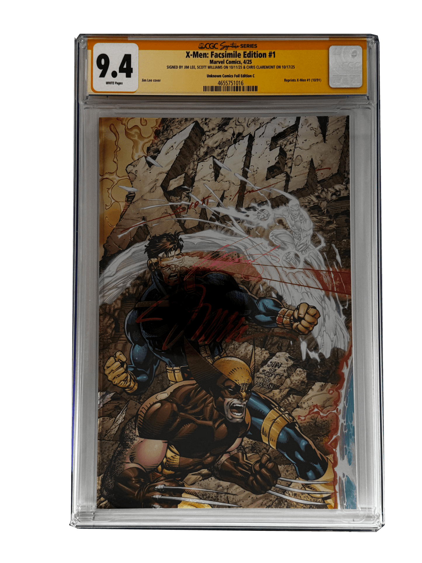 [TRIPLE SIGNED CGC YELLOW LABEL 4 PACK FOIL] X - Men 1991 1 Facsimile Jim Lee | Claremont | Williams Cover Var [Set 1] - DelsBricks Toys & CollectiblesComic BookDelsBricks Toys & CollectiblesUnknown Comic Books