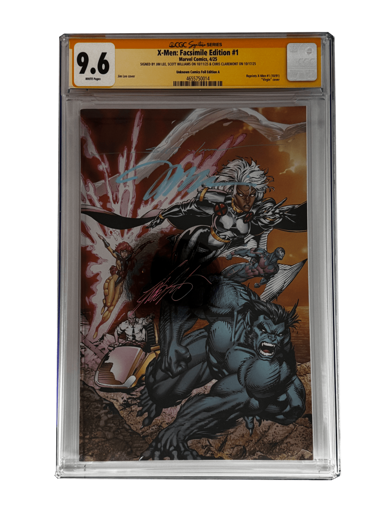 [TRIPLE SIGNED CGC YELLOW LABEL 4 PACK FOIL] X - Men 1991 1 Facsimile Jim Lee | Claremont | Williams Cover Var [Set 2] - DelsBricks Toys & CollectiblesComic BookDelsBricks Toys & CollectiblesUnknown Comic Books