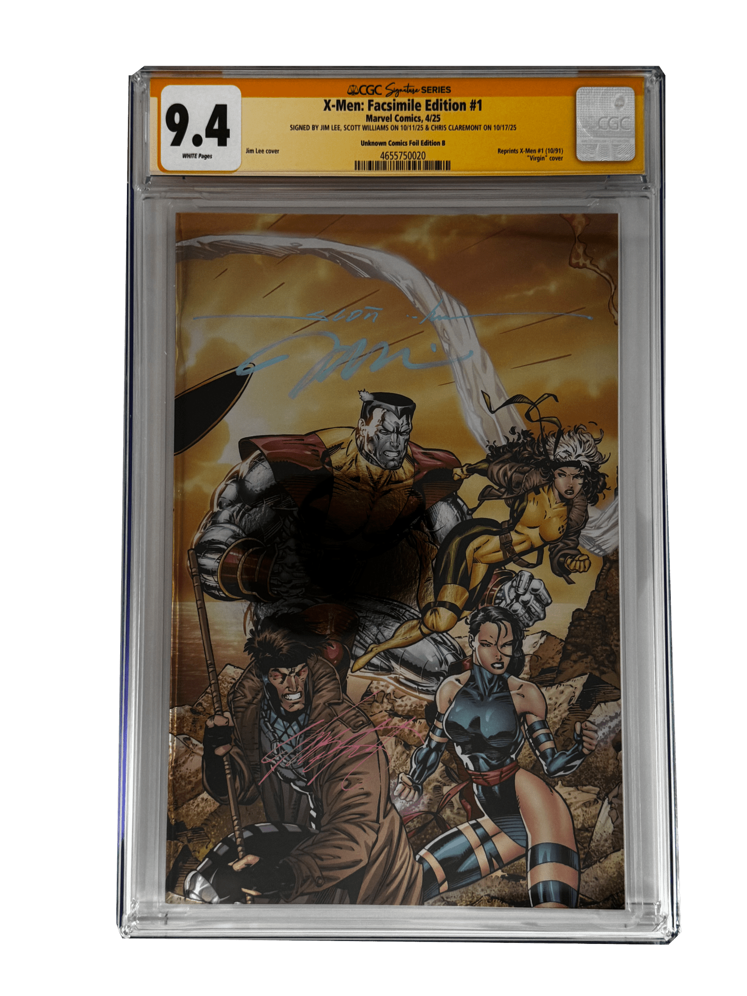 [TRIPLE SIGNED CGC YELLOW LABEL 4 PACK FOIL] X - Men 1991 1 Facsimile Jim Lee | Claremont | Williams Cover Var [Set 2] - DelsBricks Toys & CollectiblesComic BookDelsBricks Toys & CollectiblesUnknown Comic Books