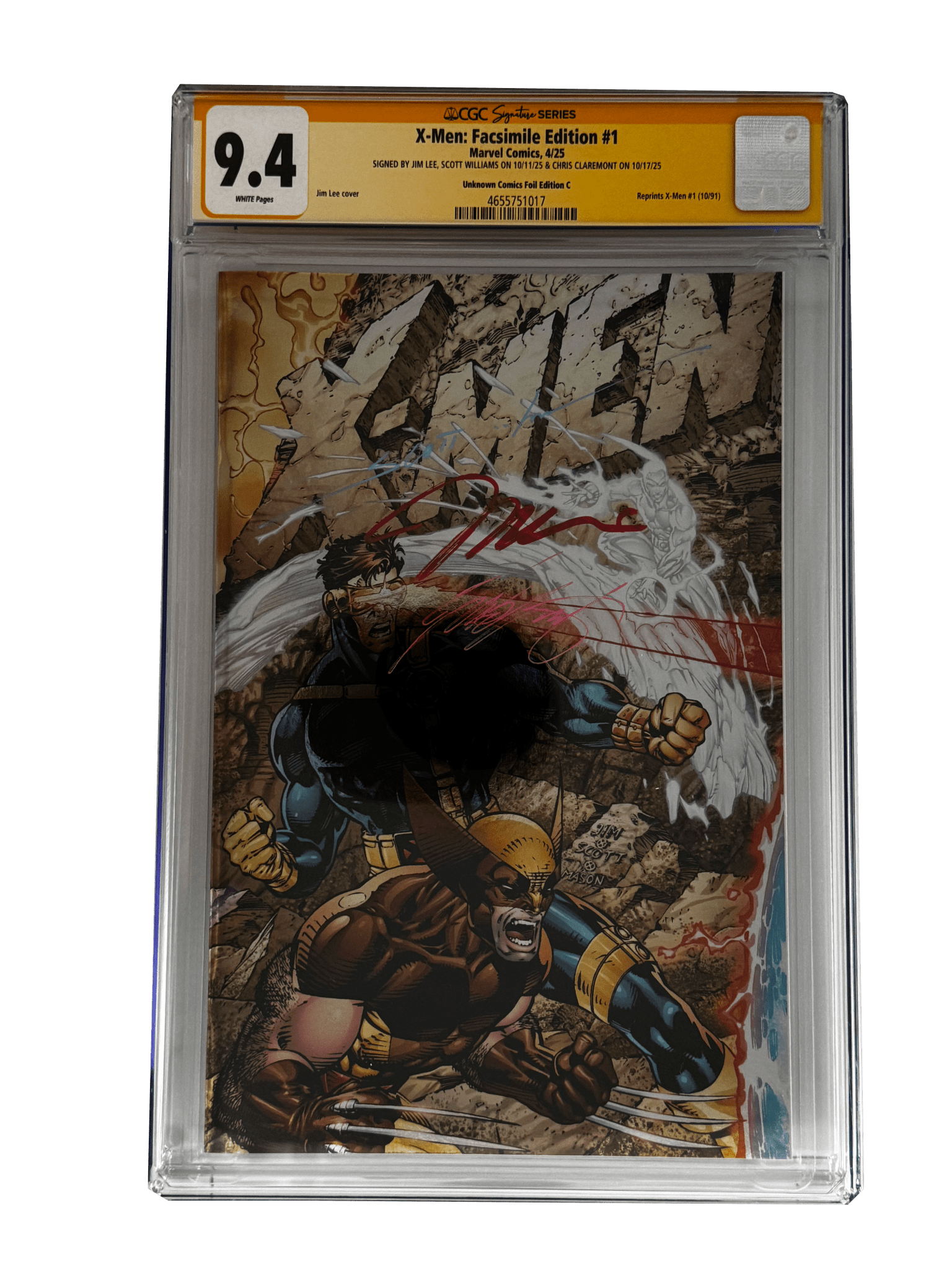 [TRIPLE SIGNED CGC YELLOW LABEL 4 PACK FOIL] X - Men 1991 1 Facsimile Jim Lee | Claremont | Williams Cover Var [Set 3] - DelsBricks Toys & CollectiblesComic BookDelsBricks Toys & CollectiblesUnknown Comic Books