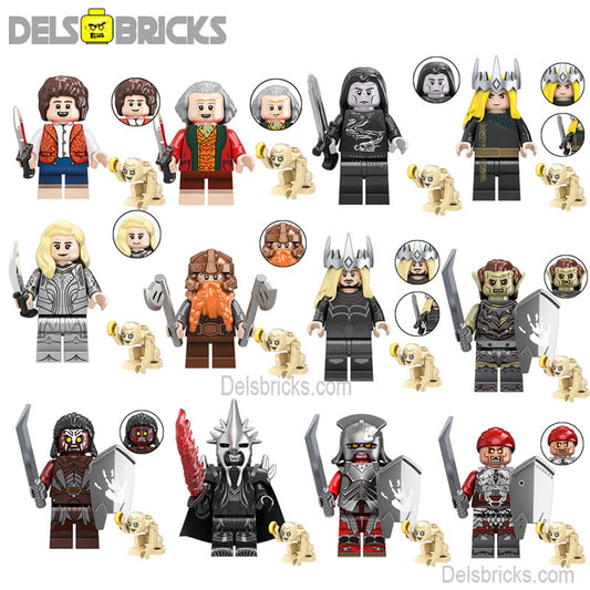 Lord of The Rings Set of 12 Lego Minifigures Custom Toys