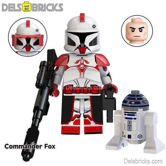 Clone Commander Fox & R2D2 Droid Lego Star wars Minifigures