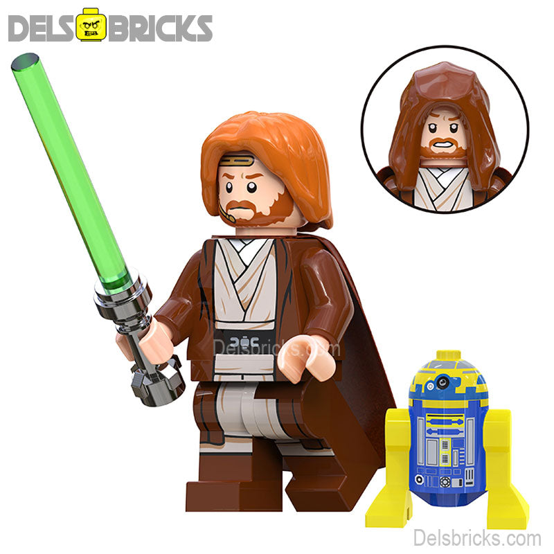 Obi Wan Kenobi with long hair Lego Star Wars Minifigures custom Toys 1