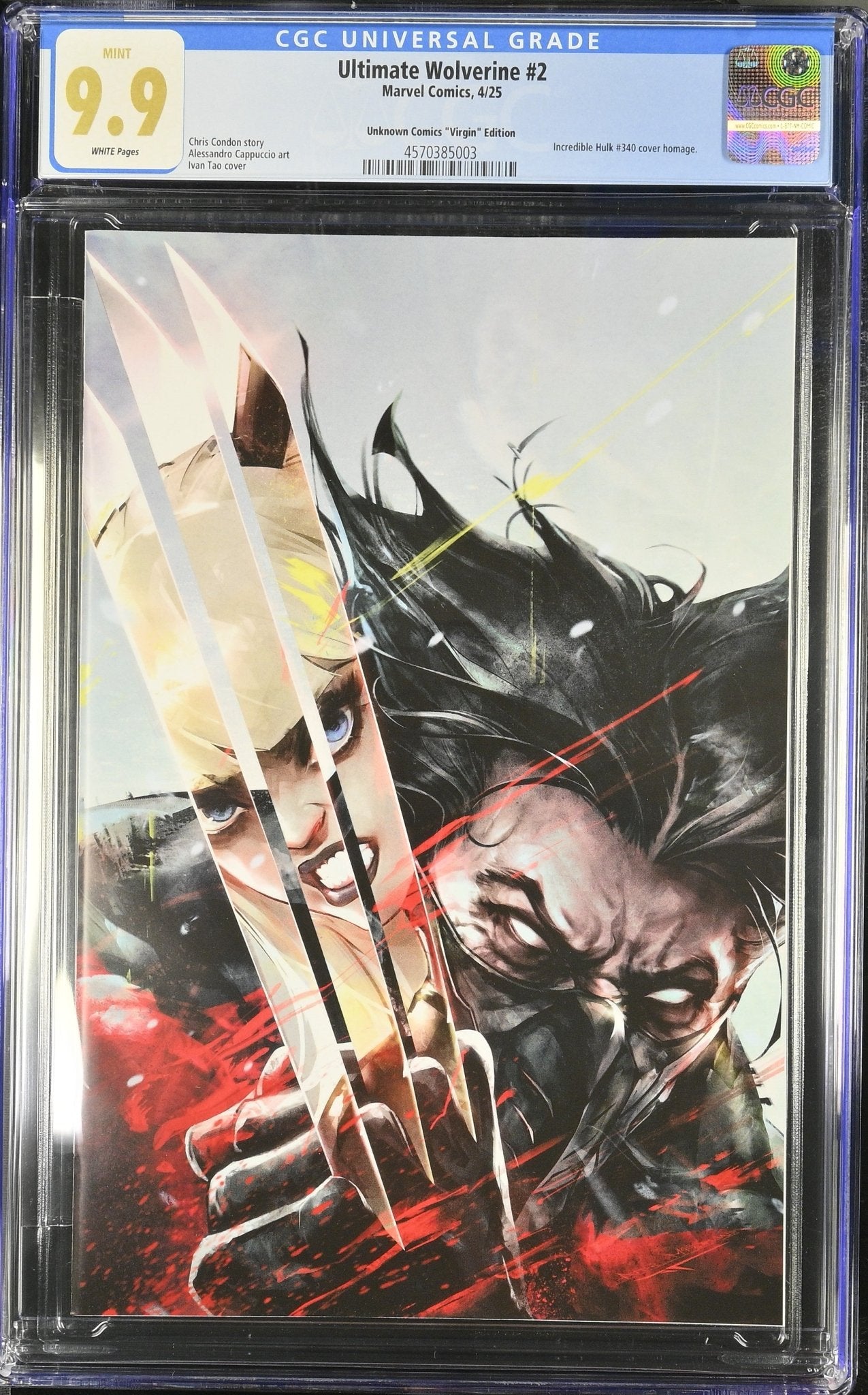 💎Ultimate Wolverine 2 Exclusive Ivan Tao Virgin - CGC 9.9 - DelsBricks Toys & CollectiblesCOMIC BOOKDelsBricks Toys & Collectibles412 Comics