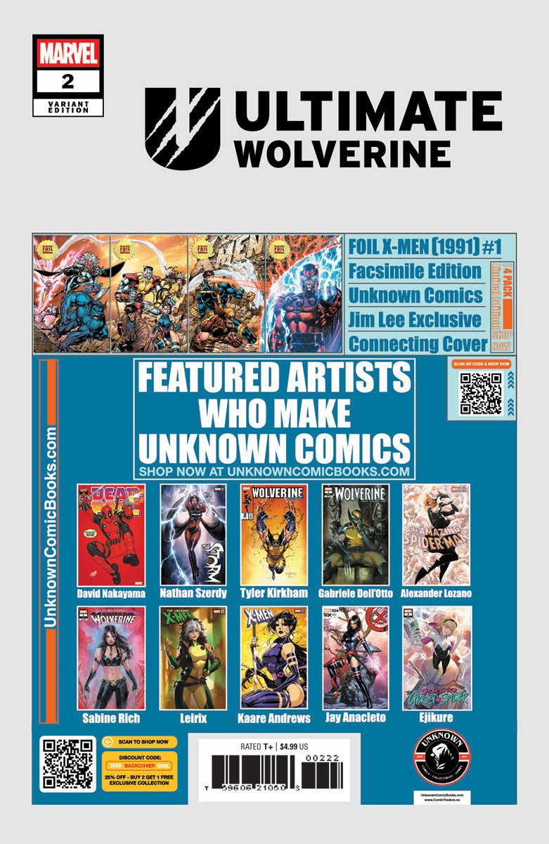 Ultimate Wolverine 2 Unknown Comics Exclusive Ivan Tao Var (02/19/2025) - DelsBricks Toys & CollectiblesCOMIC BOOKDelsBricks Toys & CollectiblesUnknown Comic Books