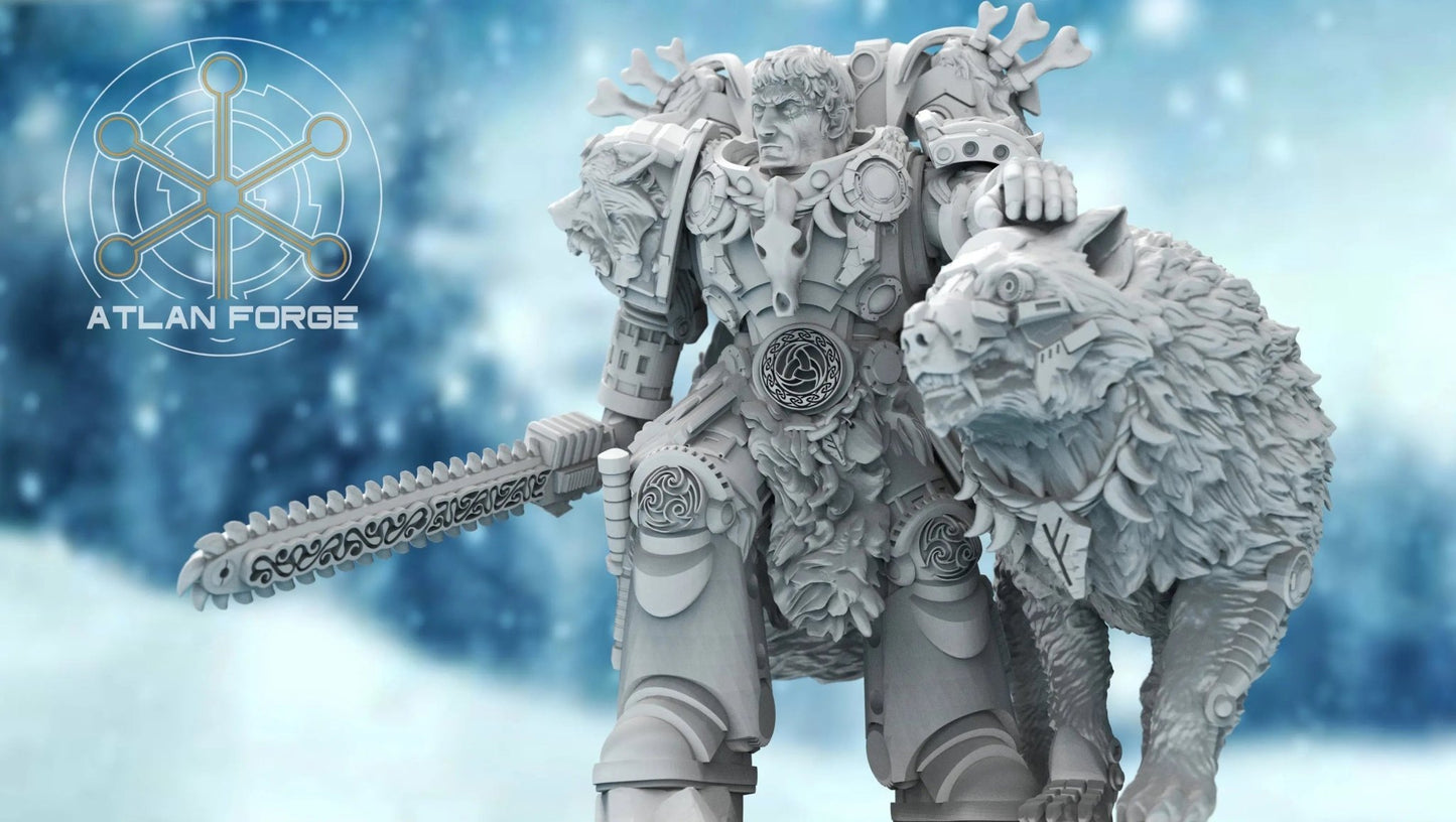 Valen Asgardian Commander by Atlan Forge 28/32mm Scale Miniature, 45mm tall - DelsBricks Toys & CollectiblesResin Printed MiniatureDelsBricks Toys & CollectiblesMega Diamonds & Schwartzreiter Mini Forge