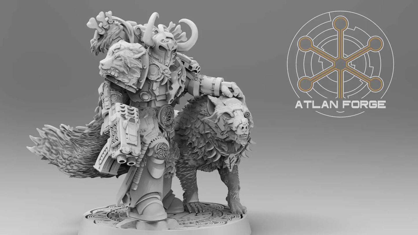 Valen Asgardian Commander by Atlan Forge 28/32mm Scale Miniature, 45mm tall - DelsBricks Toys & CollectiblesResin Printed MiniatureDelsBricks Toys & CollectiblesMega Diamonds & Schwartzreiter Mini Forge