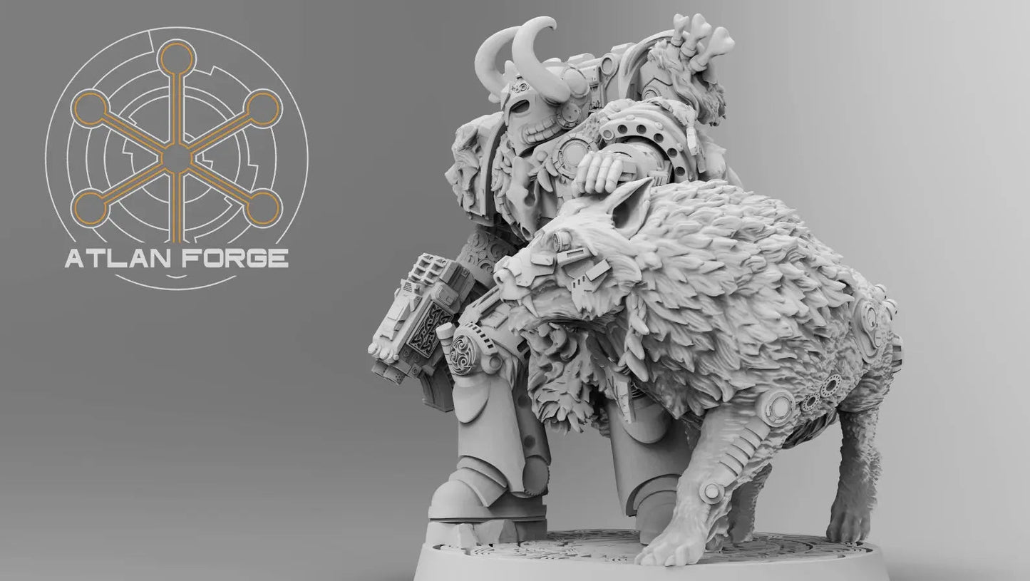 Valen Asgardian Commander by Atlan Forge 28/32mm Scale Miniature, 45mm tall - DelsBricks Toys & CollectiblesResin Printed MiniatureDelsBricks Toys & CollectiblesMega Diamonds & Schwartzreiter Mini Forge
