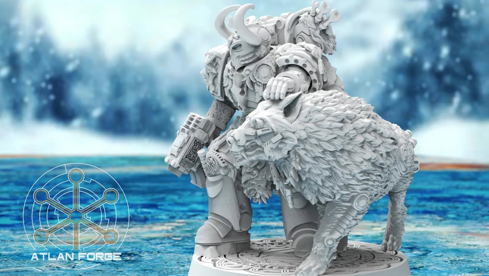 Valen Asgardian Commander by Atlan Forge 28/32mm Scale Miniature, 45mm tall - DelsBricks Toys & CollectiblesResin Printed MiniatureDelsBricks Toys & CollectiblesMega Diamonds & Schwartzreiter Mini Forge