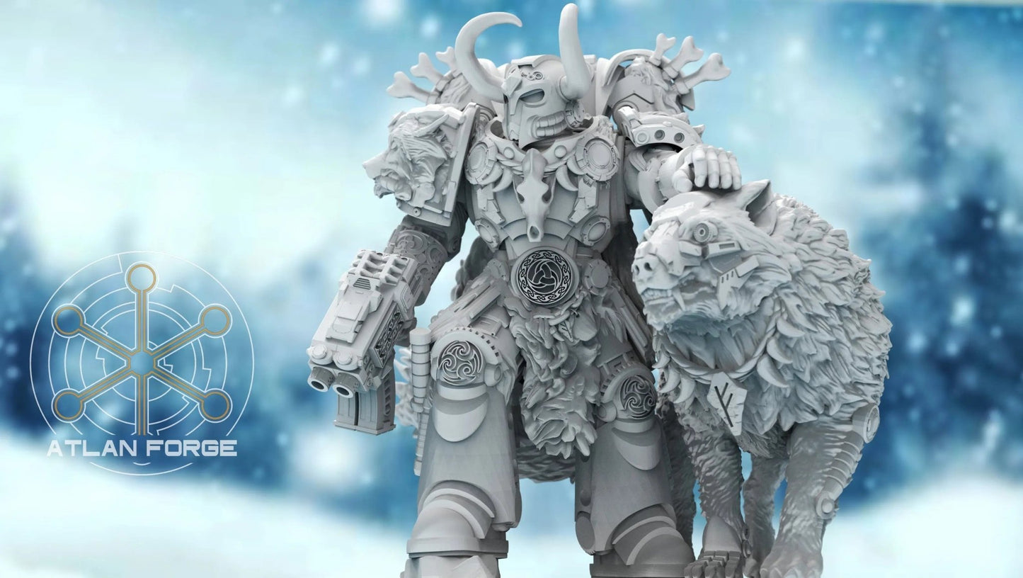 Valen Asgardian Commander by Atlan Forge 28/32mm Scale Miniature, 45mm tall - DelsBricks Toys & CollectiblesResin Printed MiniatureDelsBricks Toys & CollectiblesMega Diamonds & Schwartzreiter Mini Forge