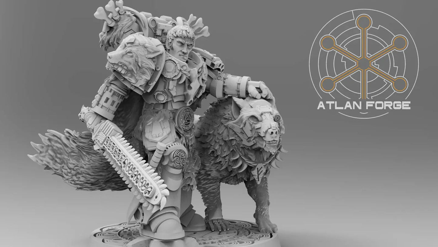 Valen Asgardian Commander by Atlan Forge 28/32mm Scale Miniature, 45mm tall - DelsBricks Toys & CollectiblesResin Printed MiniatureDelsBricks Toys & CollectiblesMega Diamonds & Schwartzreiter Mini Forge