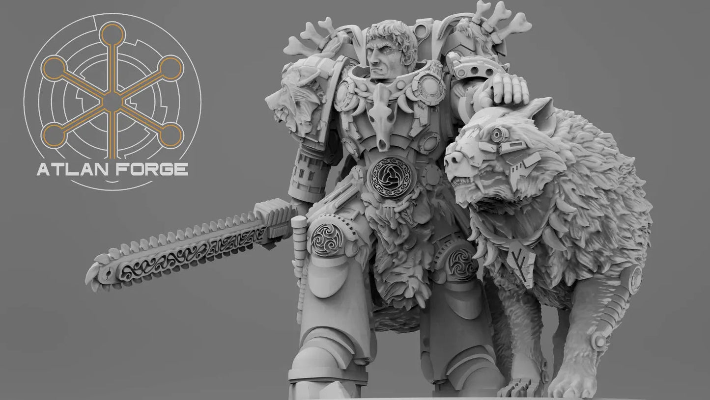 Valen Asgardian Commander by Atlan Forge 28/32mm Scale Miniature, 45mm tall - DelsBricks Toys & CollectiblesResin Printed MiniatureDelsBricks Toys & CollectiblesMega Diamonds & Schwartzreiter Mini Forge