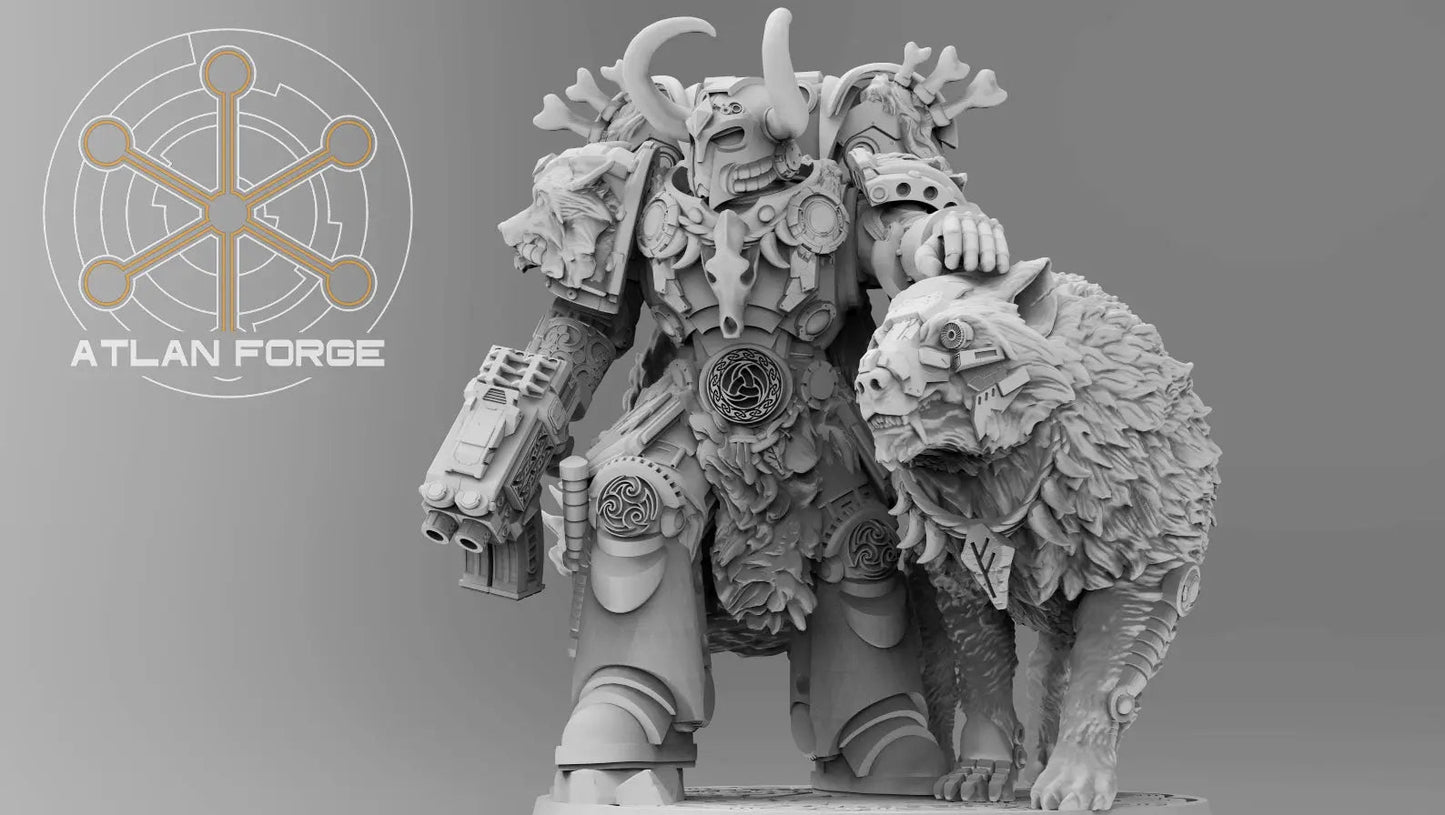 Valen Asgardian Commander by Atlan Forge 28/32mm Scale Miniature, 45mm tall - DelsBricks Toys & CollectiblesResin Printed MiniatureDelsBricks Toys & CollectiblesMega Diamonds & Schwartzreiter Mini Forge