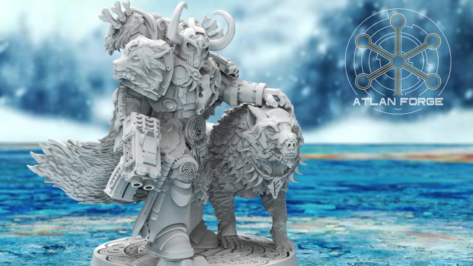 Valen Asgardian Commander by Atlan Forge 28/32mm Scale Miniature, 45mm tall - DelsBricks Toys & CollectiblesResin Printed MiniatureDelsBricks Toys & CollectiblesMega Diamonds & Schwartzreiter Mini Forge