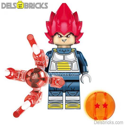 Vegeta Red Super Saiyan hair Dragon Ball Z - DelsBricks MinifiguresMinifiguresDelsBricks MinifiguresDelsbricks