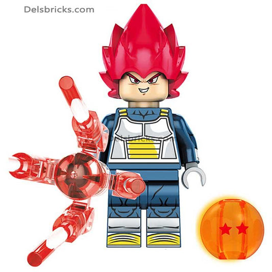 Vegeta Red Super Saiyan hair Dragon Ball Z - DelsBricks MinifiguresMinifiguresDelsBricks MinifiguresDelsbricks