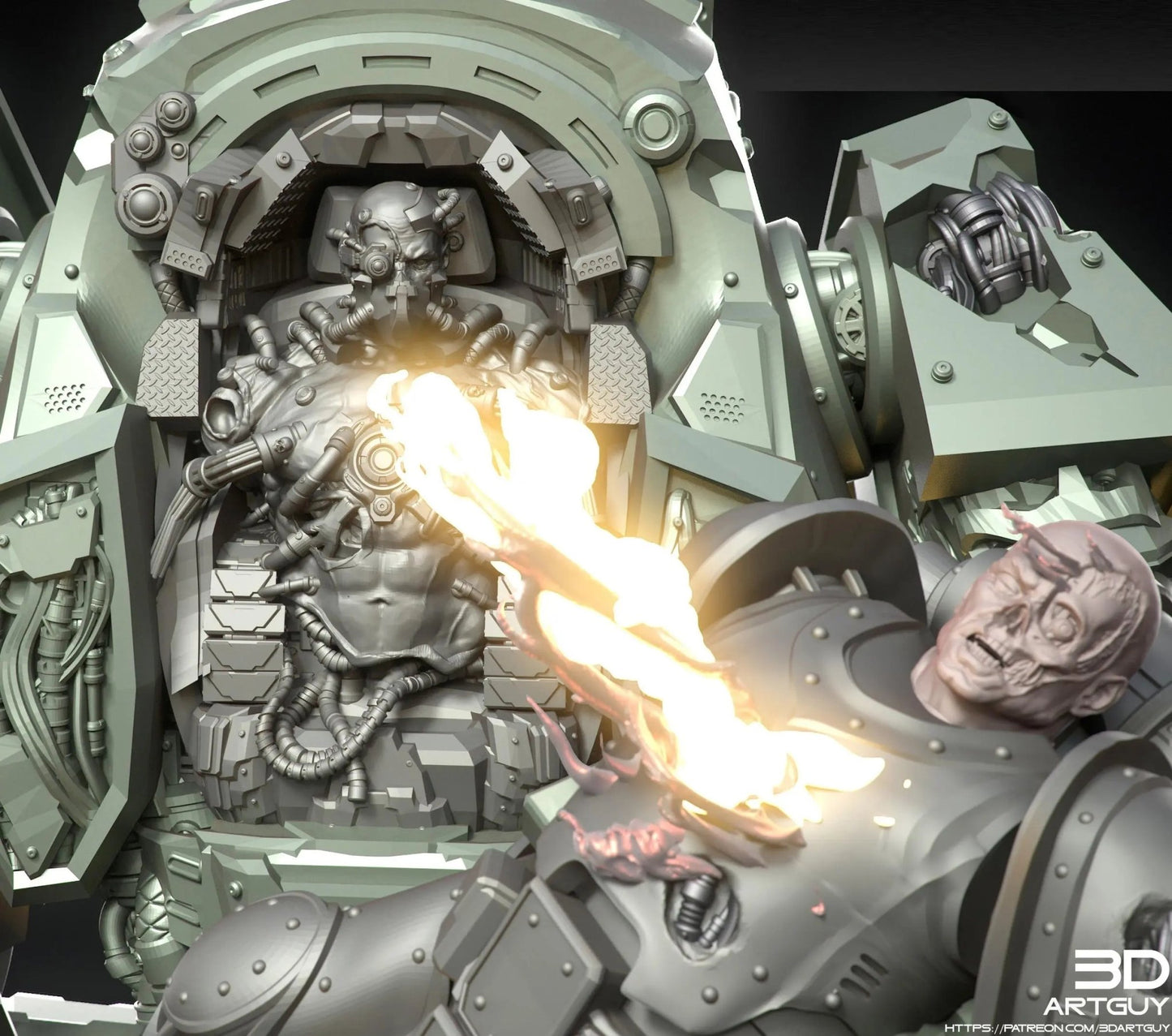 Venerable One by 3DArtGuy 32mm scale, 50mm or 100mm, Miniature War Gaming Figure - DelsBricks Toys & CollectiblesResin Printed MiniatureDelsBricks Toys & CollectiblesMega Diamonds & Schwartzreiter Mini Forge