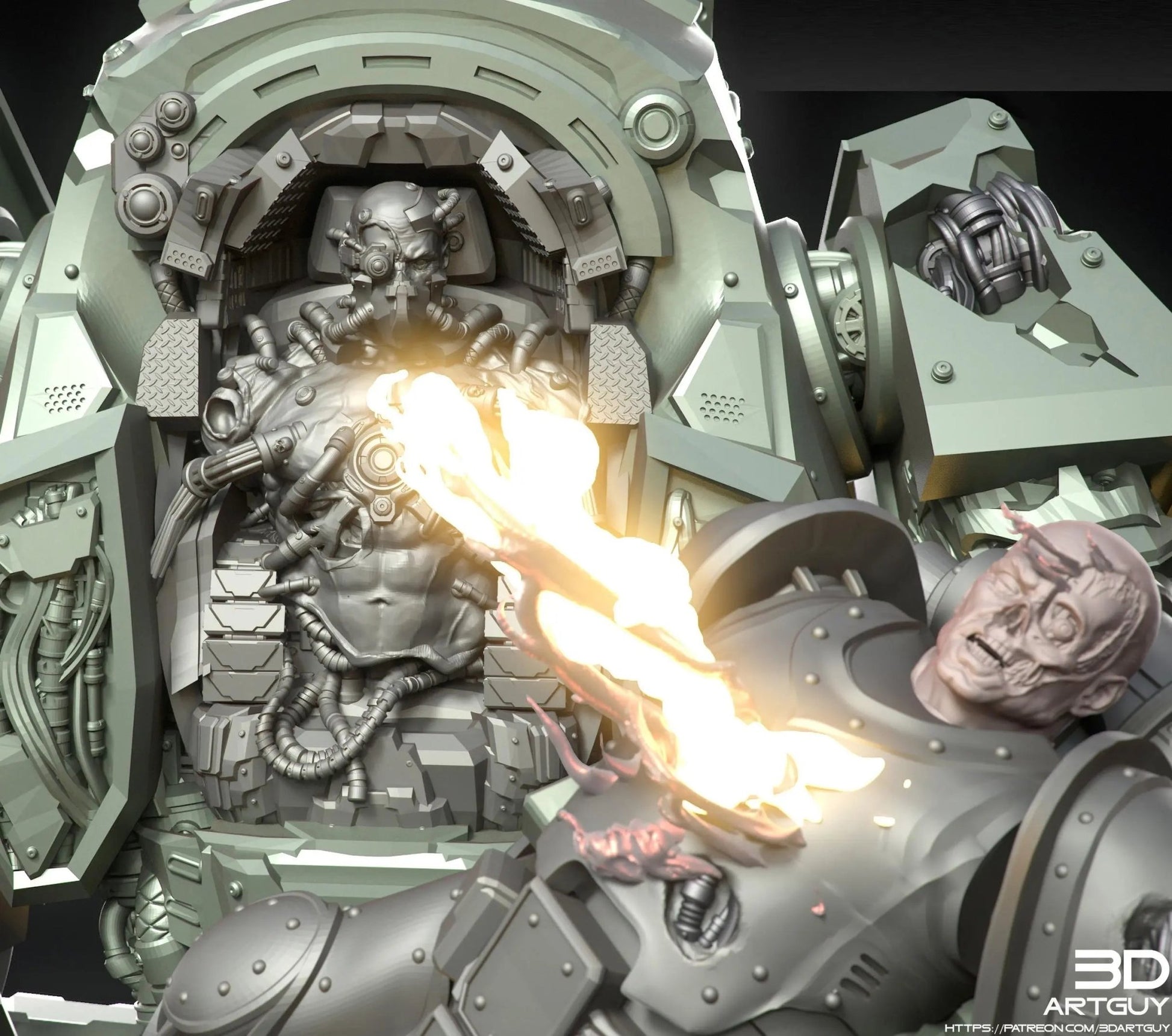 Venerable One by 3DArtGuy 32mm scale, 50mm or 100mm, Miniature War Gaming Figure - DelsBricks Toys & CollectiblesResin Printed MiniatureDelsBricks Toys & CollectiblesMega Diamonds & Schwartzreiter Mini Forge