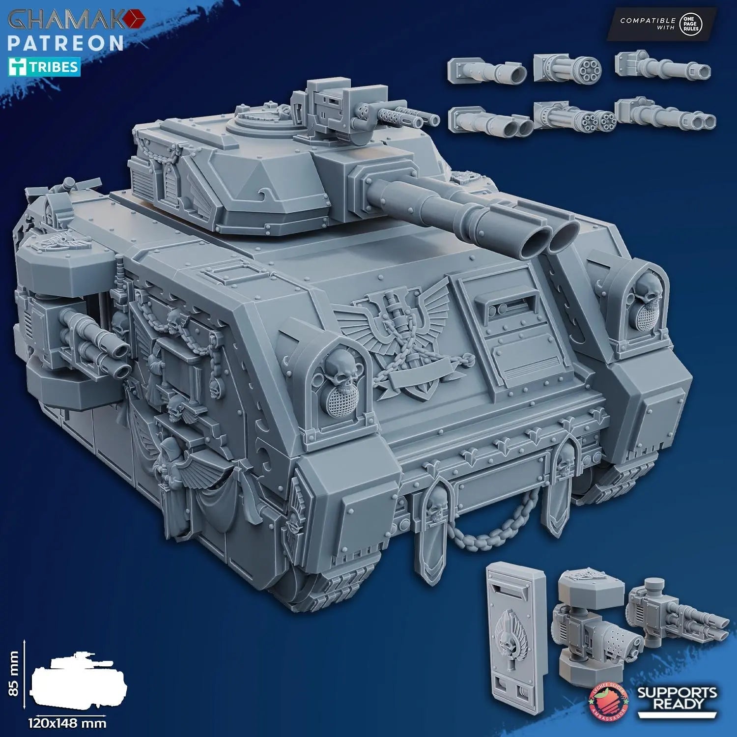 Vengeful Tactical Tank by Ghamak 28mm Scale, Miniature, 148x120mm, Table Top Mini, Scale Model - DelsBricks Toys & CollectiblesResin Printed MiniatureDelsBricks Toys & CollectiblesMega Diamonds & Schwartzreiter Mini Forge