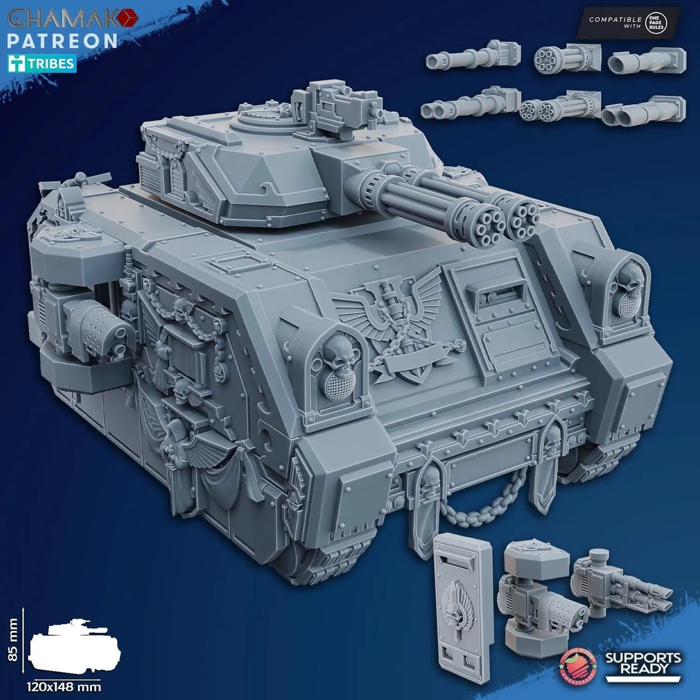 Vengeful Tactical Tank by Ghamak 28mm Scale, Miniature, 148x120mm, Table Top Mini, Scale Model - DelsBricks Toys & CollectiblesResin Printed MiniatureDelsBricks Toys & CollectiblesMega Diamonds & Schwartzreiter Mini Forge
