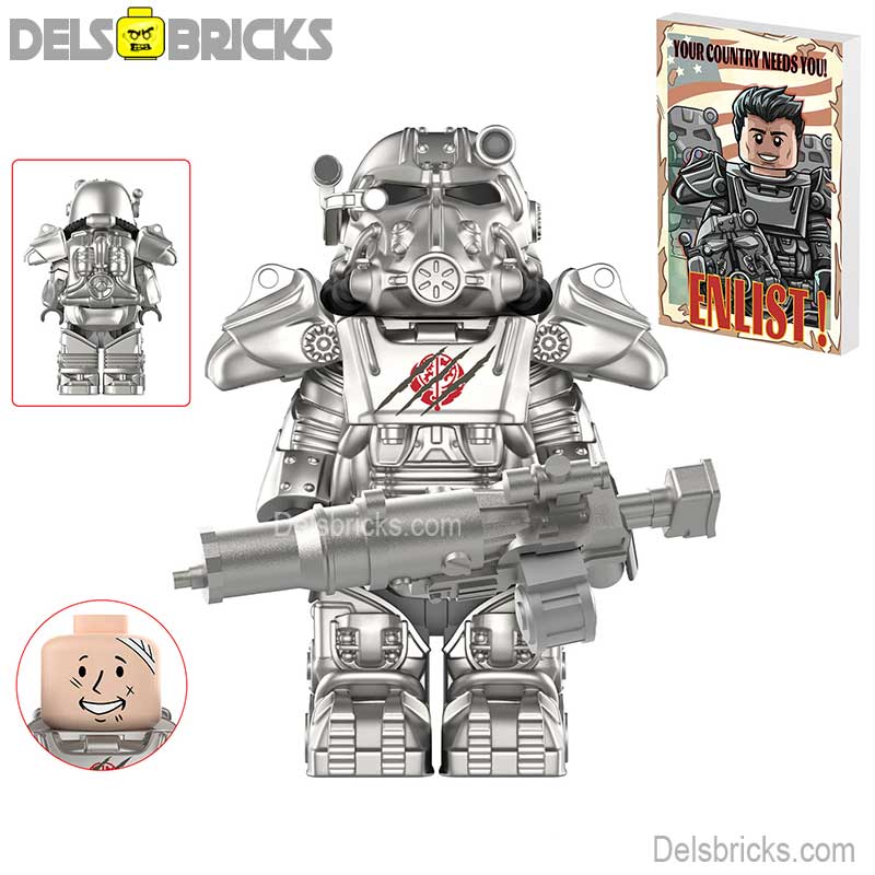 Fallout T60 Power Armor Lego Minifigures Custom video Game Toys Set1-2