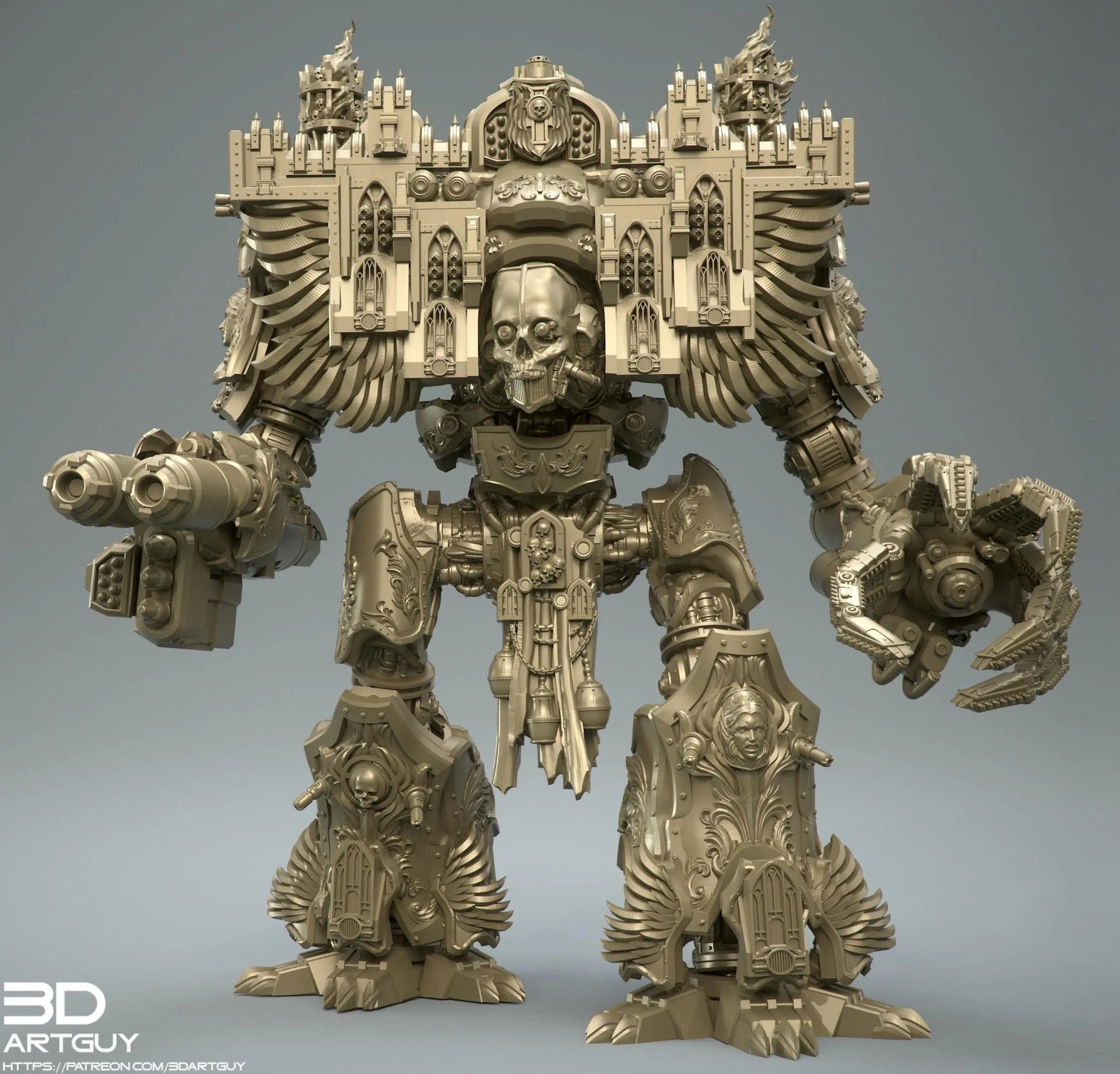 Walking Cathedral by 3DArtGuy 32mm scale, 100mm, 165mm, Miniature War Gaming Figure - DelsBricks Toys & CollectiblesResin Printed MiniatureDelsBricks Toys & CollectiblesMega Diamonds & Schwartzreiter Mini Forge