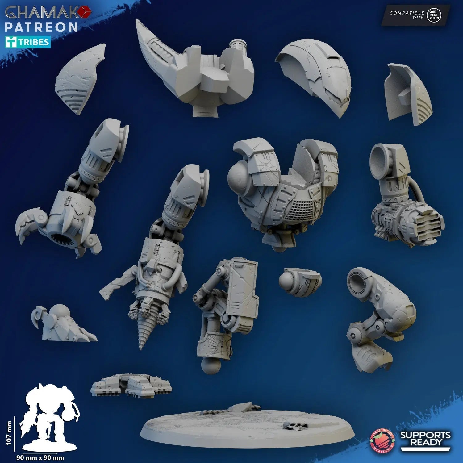 War Droid Repaired by Ghamak Fantasy 28/32mm Scale Miniature, 107mm Tall - DelsBricks Toys & CollectiblesResin Printed MiniatureDelsBricks Toys & CollectiblesMega Diamonds & Schwartzreiter Mini Forge