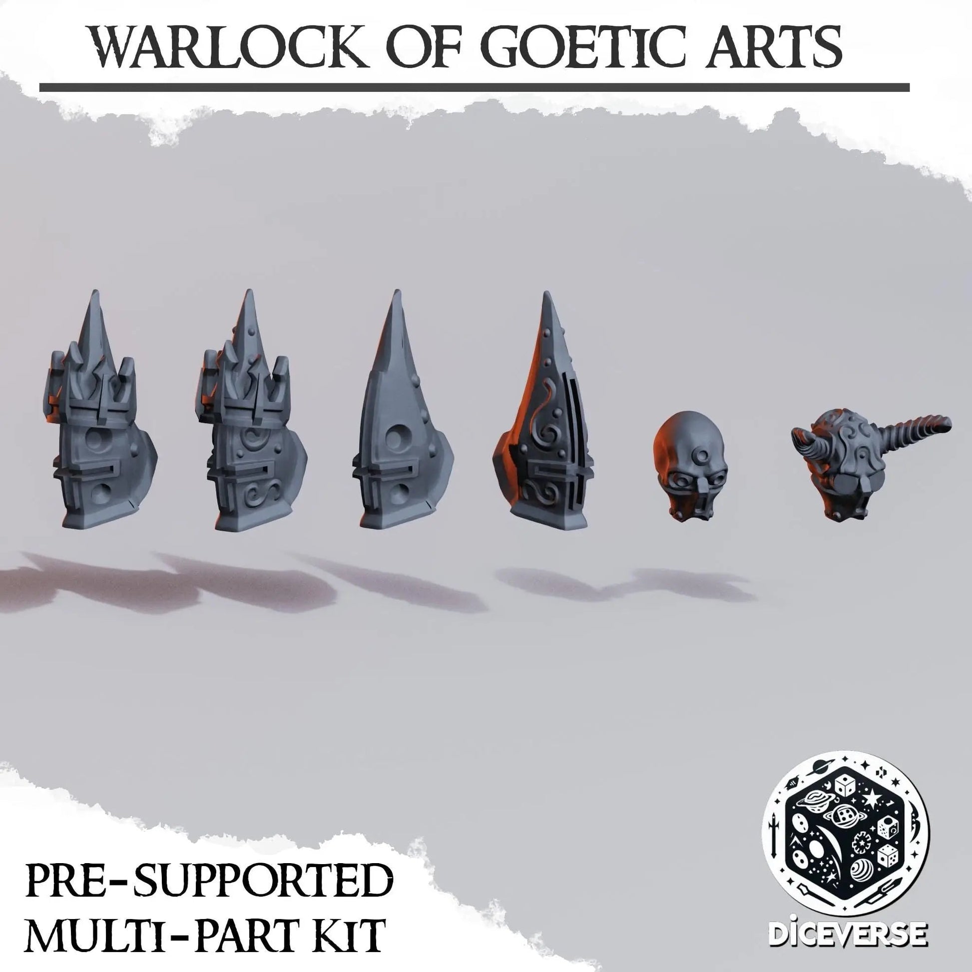 Warlock of Goetic Arts by Diceverse, 28/32mm scale miniature, 64mm Tall, Trench Crusade Proxy - DelsBricks Toys & CollectiblesResin Printed MiniatureDelsBricks Toys & CollectiblesMega Diamonds & Schwartzreiter Mini Forge
