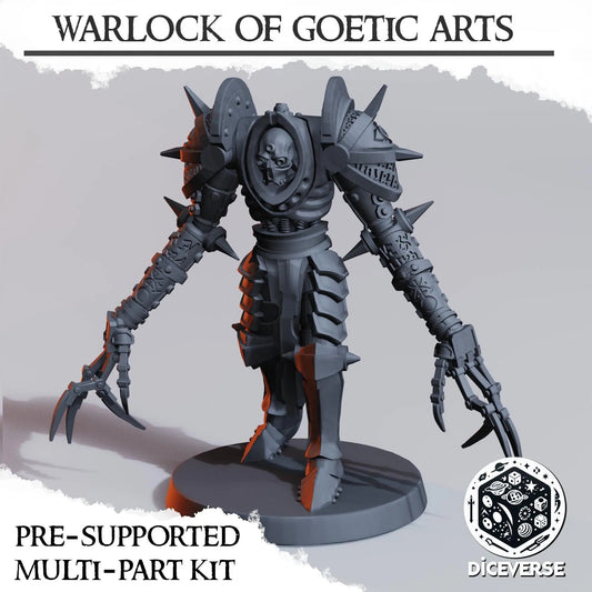 Warlock of Goetic Arts by Diceverse, 28/32mm scale miniature, 64mm Tall, Trench Crusade Proxy - DelsBricks Toys & CollectiblesResin Printed MiniatureDelsBricks Toys & CollectiblesMega Diamonds & Schwartzreiter Mini Forge