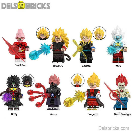 Dragon Ball Z Super Xeno Set of 8 Lego Minifigures Best Custom Anime Toys 6
