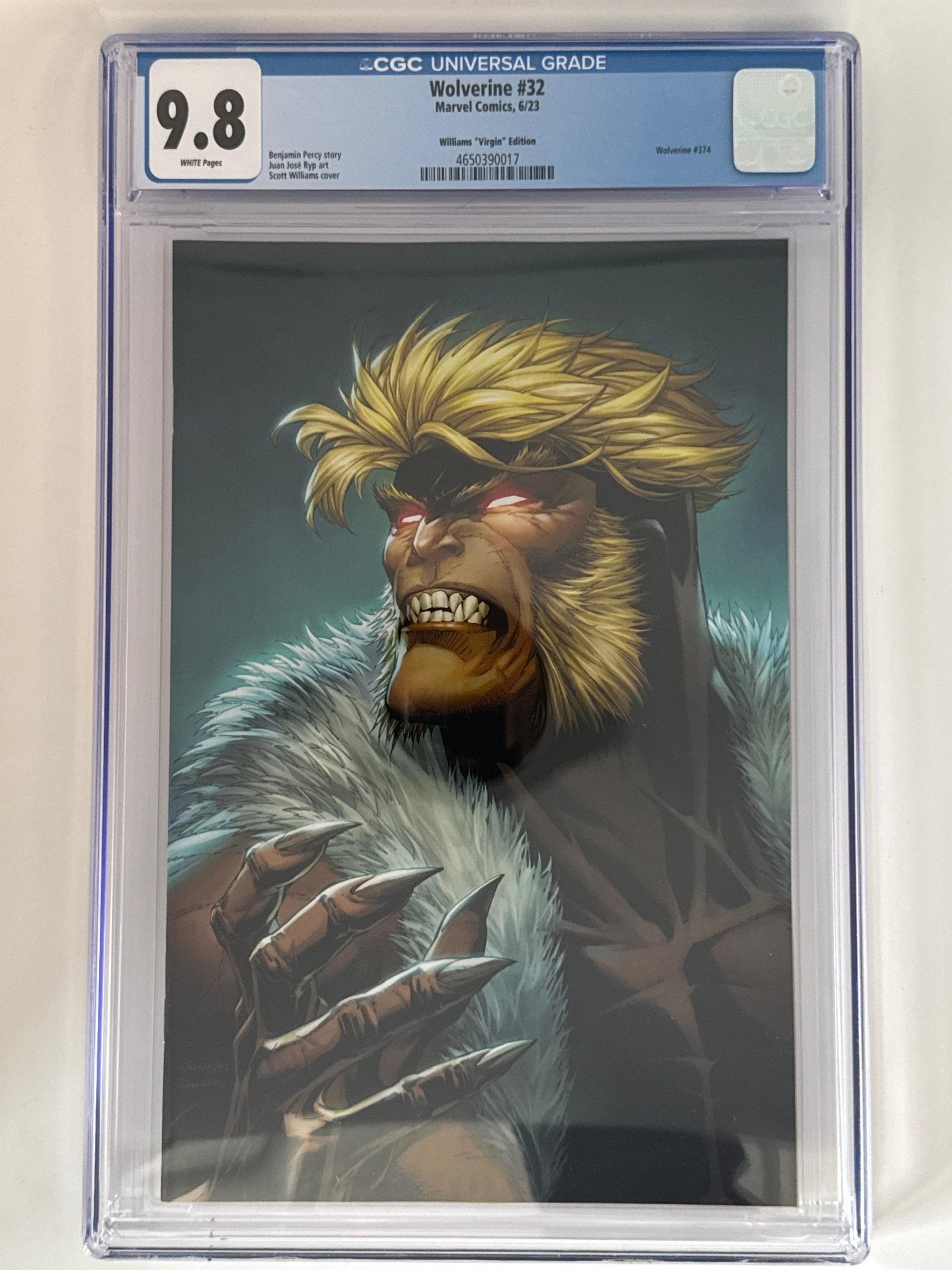 Wolverine 32 CGC 9.8 Blue Label Williams Exclusive Var - DelsBricks Toys & CollectiblesCOMIC BOOKDelsBricks Toys & CollectiblesUnknown Comic Books