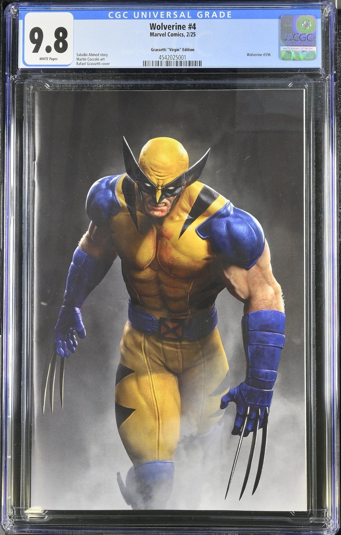 WOLVERINE 4 RAFAEL GRASSETTI EXCLUSIVE VIRGIN - CGC 9.8 - DelsBricks Toys & CollectiblesComic BookDelsBricks Toys & Collectibles412 Comics