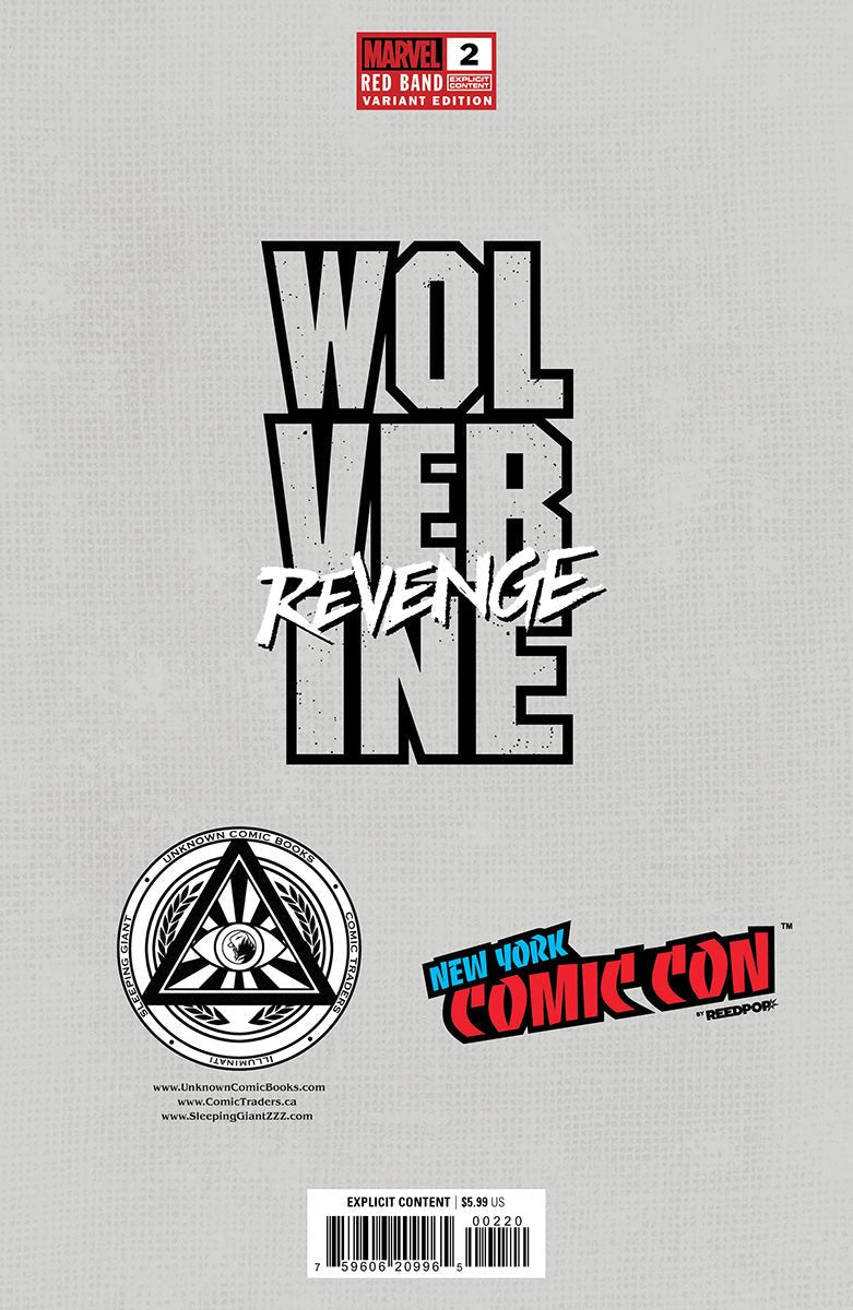 Wolverine Revenge 2 Red Band [Polybagged] Explicit Content Unknown Comics Exclusive Tyler Kirkham Virgin Nycc 2024 Var (10/23/2024) - DelsBricks Toys & CollectiblesCOMIC BOOKDelsBricks Toys & CollectiblesUnknown Comic Books