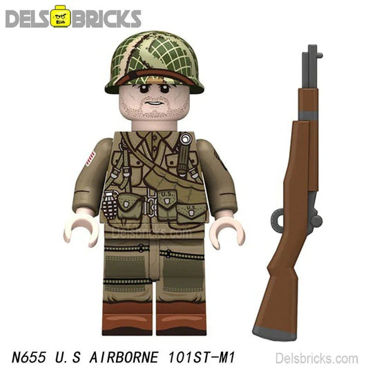World War 2 American Airborne Infantry Soldier Custom Lego Minifigures Toys 1 - DelsBricks MinifiguresLego MinifiguresDelsBricks MinifiguresDelsbricks.com