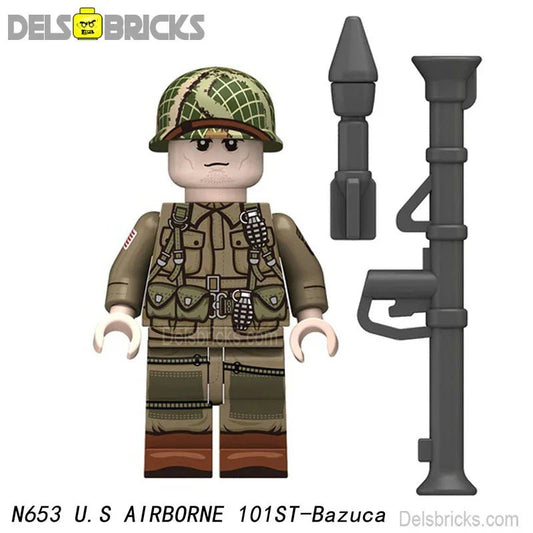 World War 2 American Airborne Infantry Soldier Custom Lego Minifigures Toys 2 - DelsBricks MinifiguresLego MinifiguresDelsBricks MinifiguresDelsbricks.com