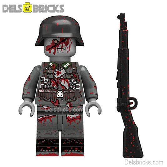 World War 2 German Soldier Zombie Lego Minifigures Custom Toys - DelsBricks MinifiguresLego MinifiguresDelsBricks MinifiguresDelsbricks.com