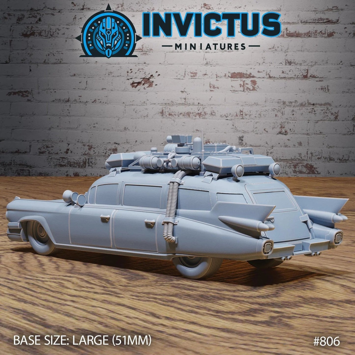 Wraith Hunter's Car by Invictus Miniatures 32mm scale, 100mm, Miniature War Gaming Figure, Games, Ghost Busters, Ecto One, 80s, Movies - DelsBricks Toys & CollectiblesResin Printed MiniatureDelsBricks Toys & CollectiblesMega Diamonds & Schwartzreiter Mini Forge
