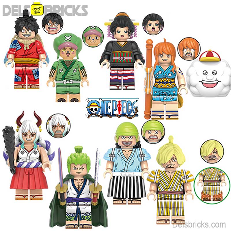 ONE PIECE set of 8 Anime Lego Minifigures custom toys