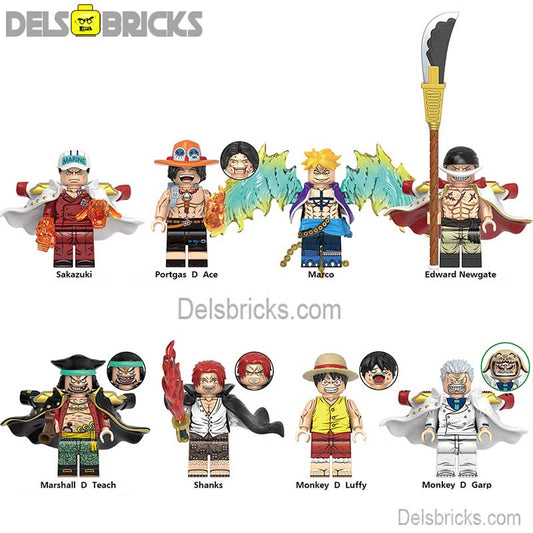 ONE PIECE Set of 8 NEW Anime Lego Minifigures custom toys