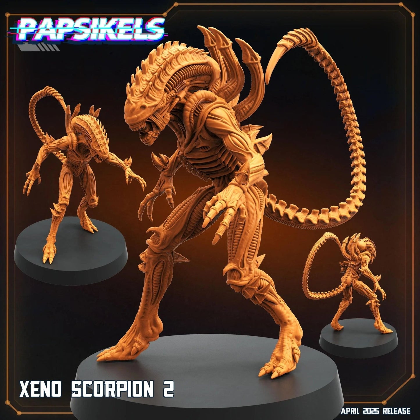 Xeno Scorpion by Papsikels Miniature, 32mm Heroic Scale, War Gaming, Proxy for Alien, Aliens vs Humans, Sci - fi, Xenomorph - DelsBricks Toys & CollectiblesResin Printed MiniatureDelsBricks Toys & CollectiblesMega Diamonds & Schwartzreiter Mini Forge