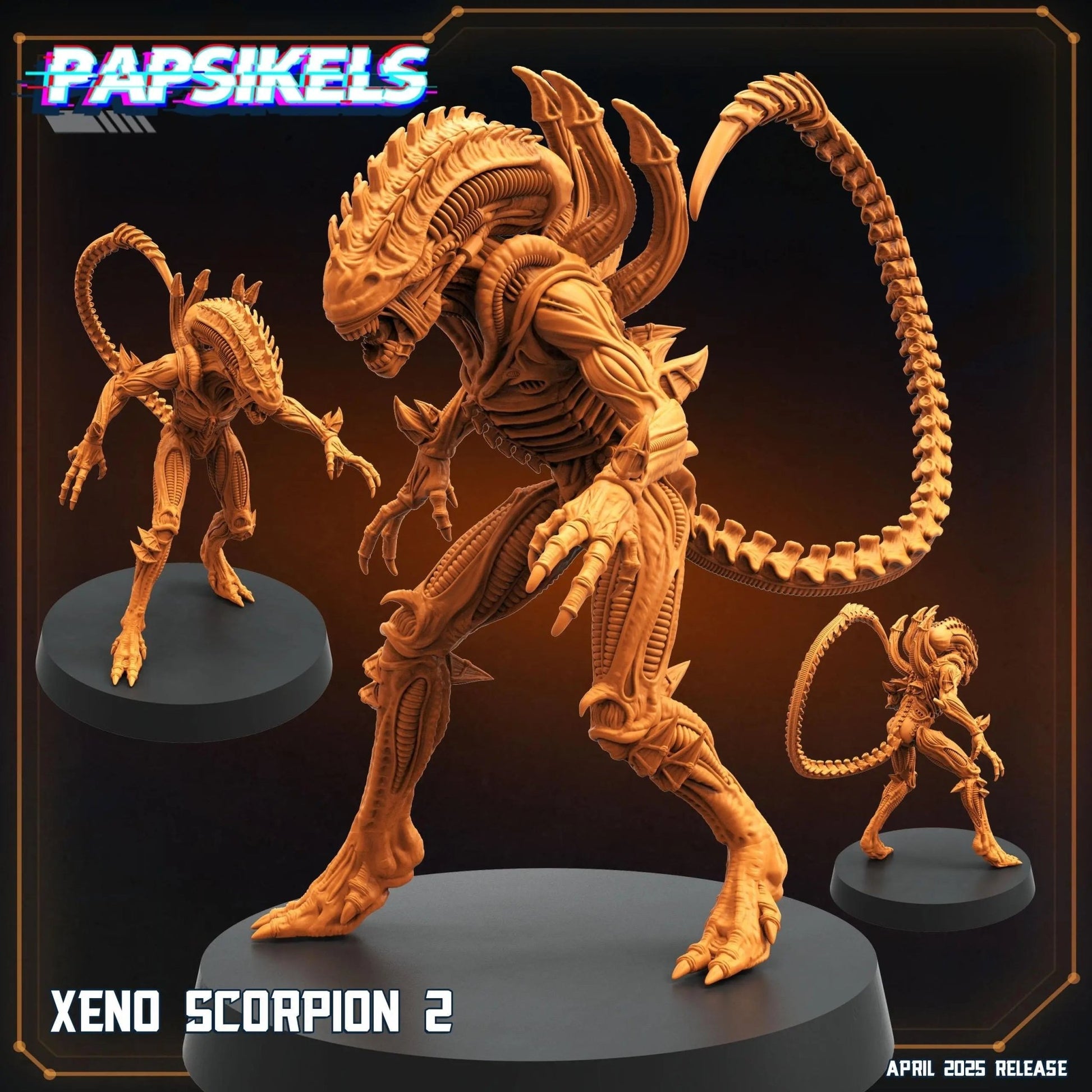 Xeno Scorpion by Papsikels Miniature, 32mm Heroic Scale, War Gaming, Proxy for Alien, Aliens vs Humans, Sci - fi, Xenomorph - DelsBricks Toys & CollectiblesResin Printed MiniatureDelsBricks Toys & CollectiblesMega Diamonds & Schwartzreiter Mini Forge