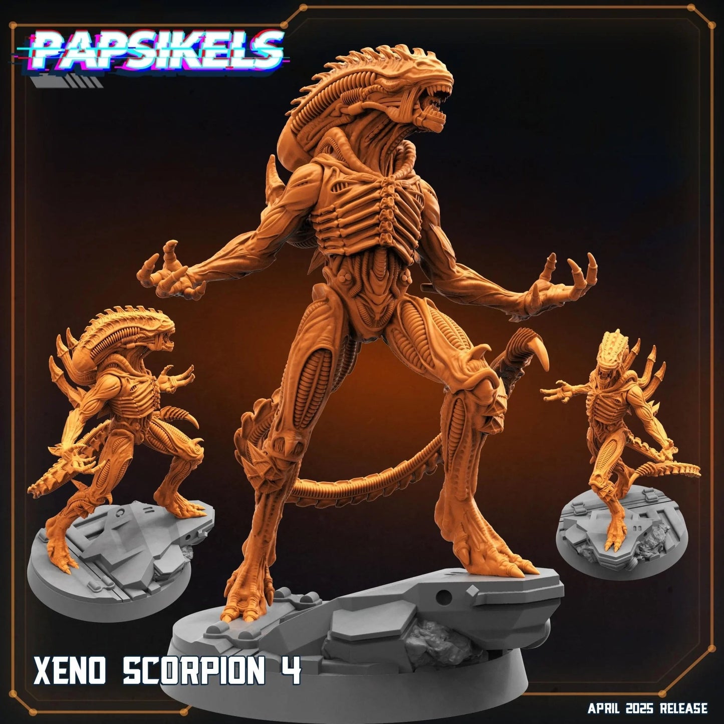 Xeno Scorpion by Papsikels Miniature, 32mm Heroic Scale, War Gaming, Proxy for Alien, Aliens vs Humans, Sci - fi, Xenomorph - DelsBricks Toys & CollectiblesResin Printed MiniatureDelsBricks Toys & CollectiblesMega Diamonds & Schwartzreiter Mini Forge