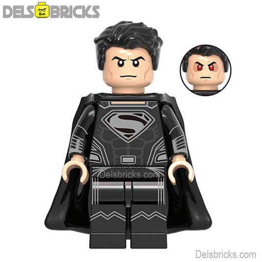 Superman Black Suit Lego Minifigures Custom Toys