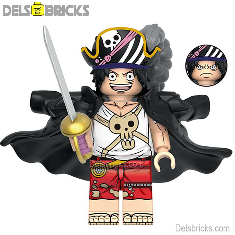 Monkey D Luffy from One Piece Lego Anime Minifigures with pirate gear