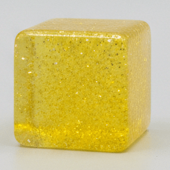 Yellow Translucent Glitter Mini Magic Cube by Squeeze Toys (Slow - Rising Squish) - DelsBricks Toys & CollectiblesDelsBricks Toys & CollectiblesRalphie's Funhouse