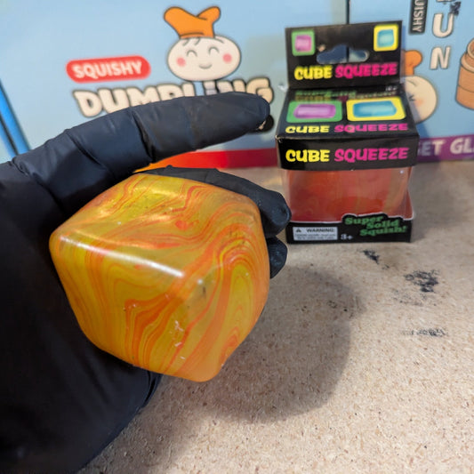 Yellow vs Orange Swirl Squeeze Cube (Super Slow - Rising Squish) - DelsBricks Toys & CollectiblesDelsBricks Toys & CollectiblesRalphie's Funhouse