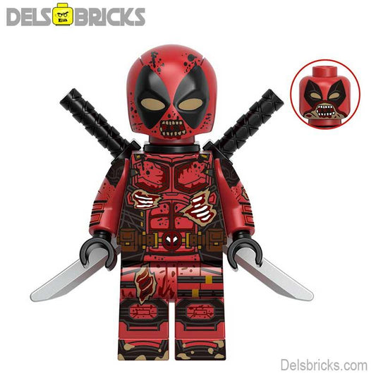 Zombie Deadpool marvel Lego Minifigures Custom Toys - DelsBricks MinifiguresMinifiguresDelsBricks MinifiguresDelsbricks