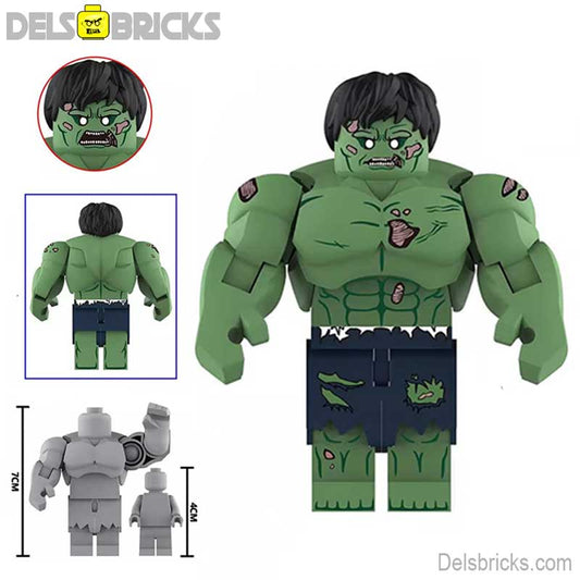 Zombie Hulk from Avengers Marvel Zombies MCU Lego Minifigures Custom Toys 8 - DelsBricks MinifiguresMinifiguresDelsBricks MinifiguresDelsbricks