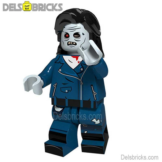 Zombie In Blue Outfit Lego Minifigures Custom Horror Toys - DelsBricks MinifiguresLego Horror MinifiguresDelsBricks MinifiguresDelsbricks.com